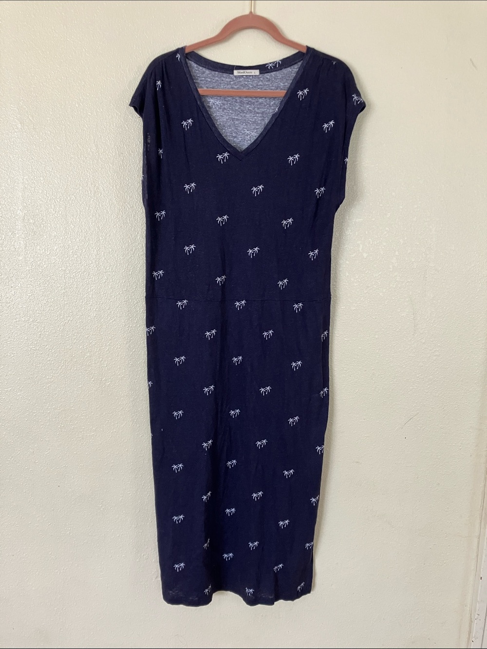 WoolOvers Navy Linen Summer Dress, L
